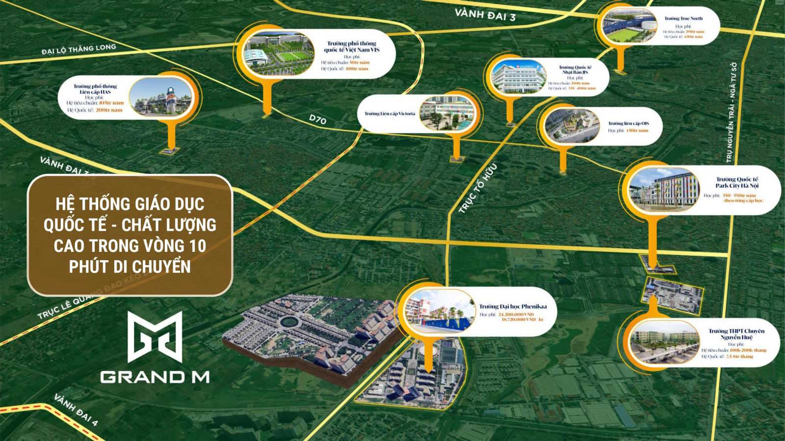 Tiện ích xung quanh Solasta Mansion Dương Nội