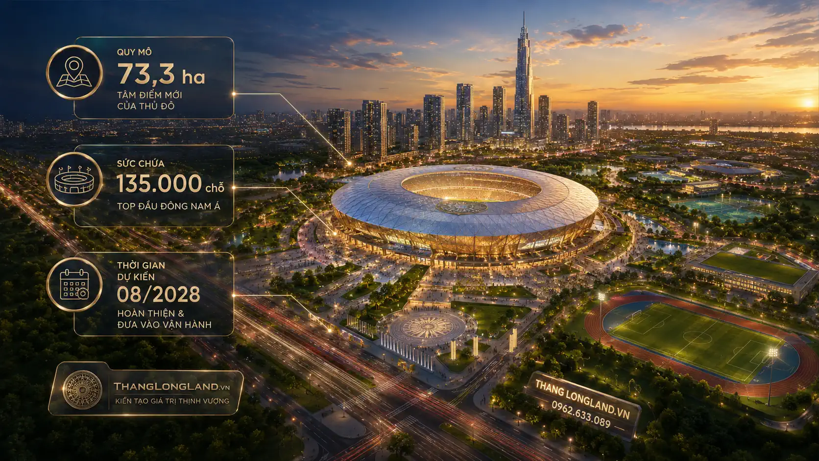 Phối cảnh sân vận động Hùng Vương - Vinhomes Global Sportia