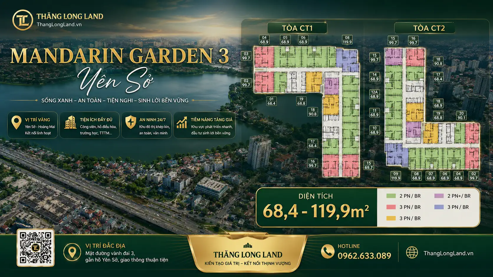 Mặt bằng Mandarin Garden 3 - Yên Sở