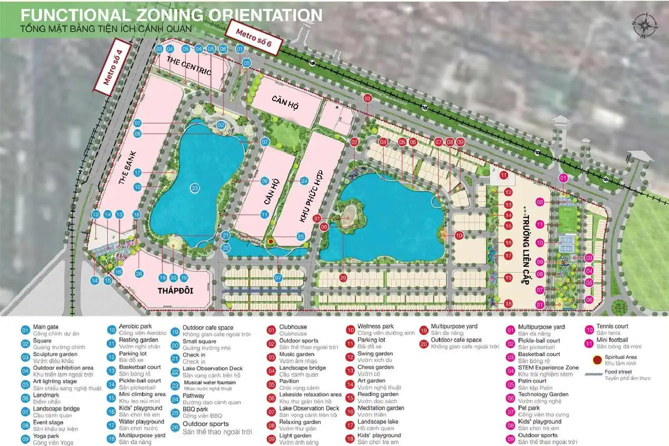 Mặt bằng tiện ích dự án InterCentral Đông Anh