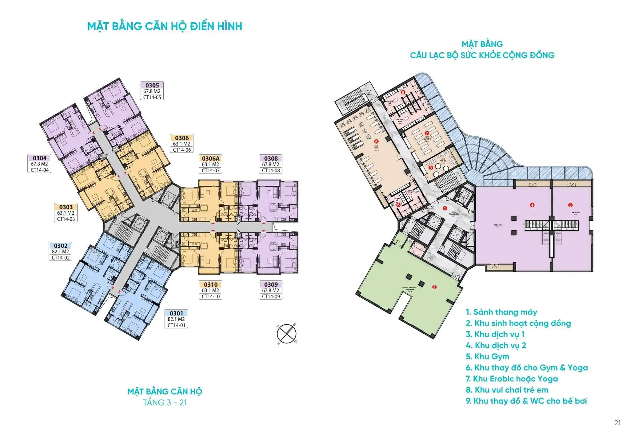 Mặt bằng Viha Flora - Chung cư CT14 Hồng Hà Eco City