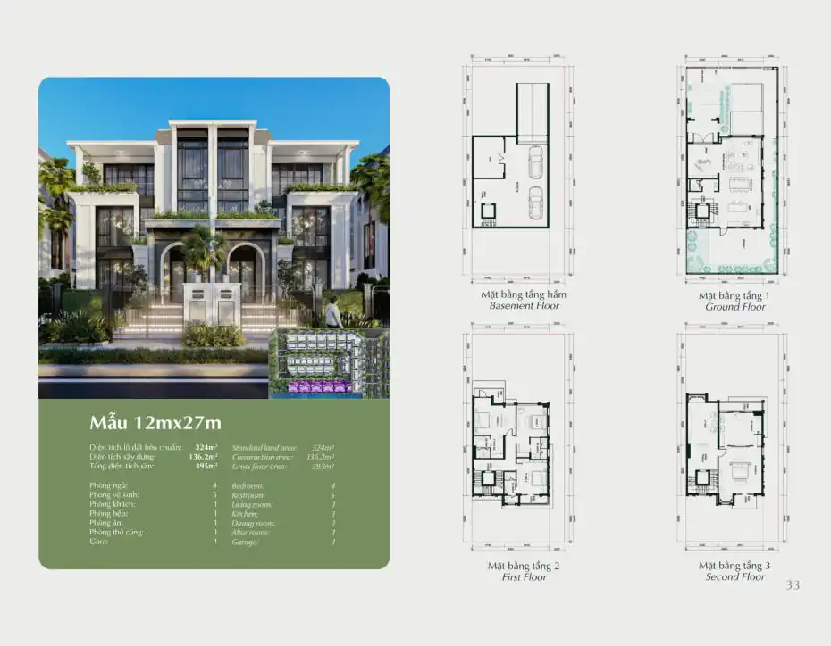 Eden Residence – Bộ sưu tập biệt thự ven công viên Ciputra