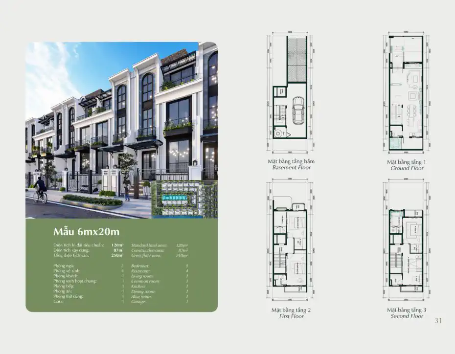 Eden Residence – Bộ sưu tập biệt thự ven công viên Ciputra