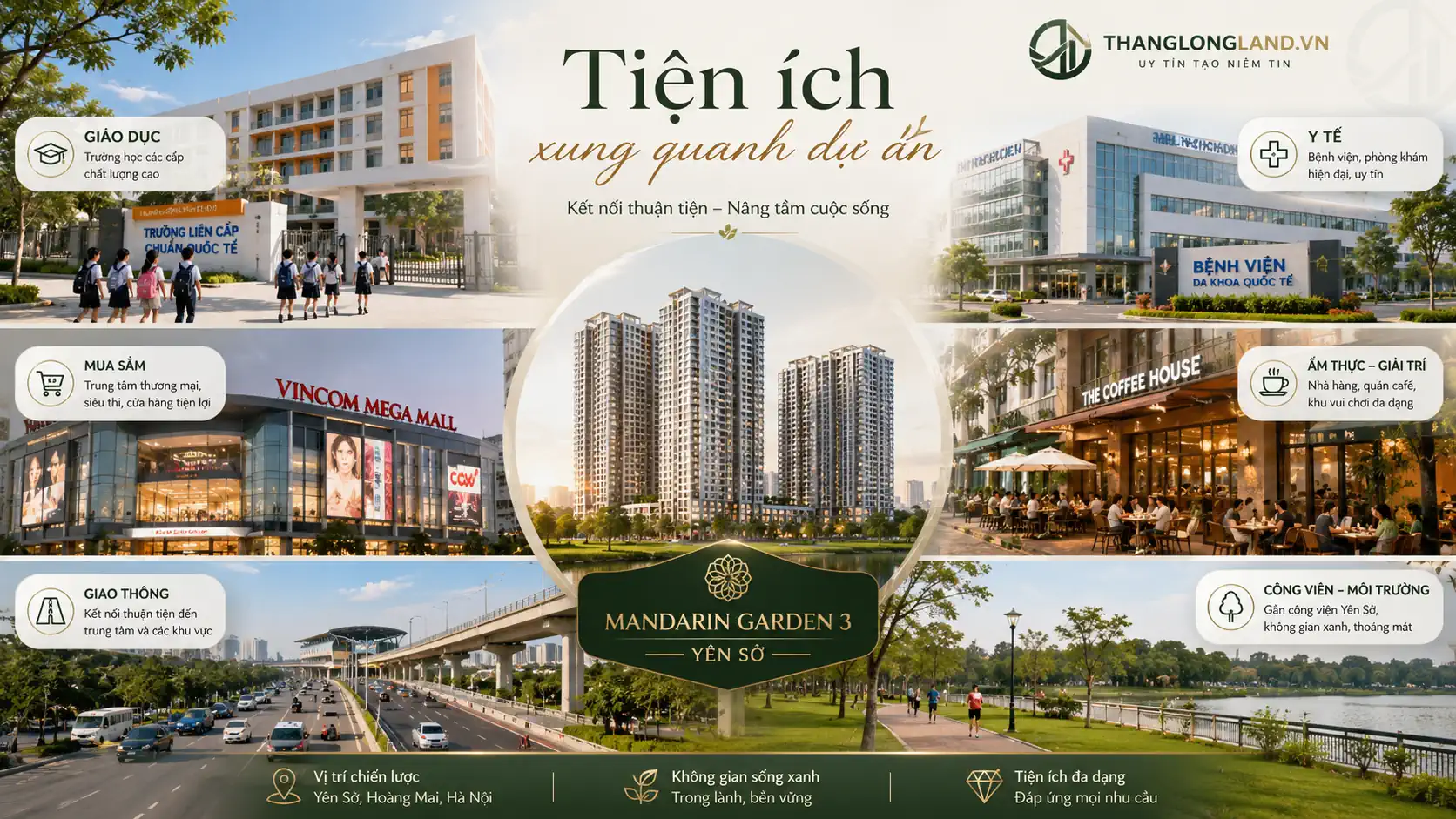 Tiện ích xung quanh Mandarin Garden 3 Yên Sở
