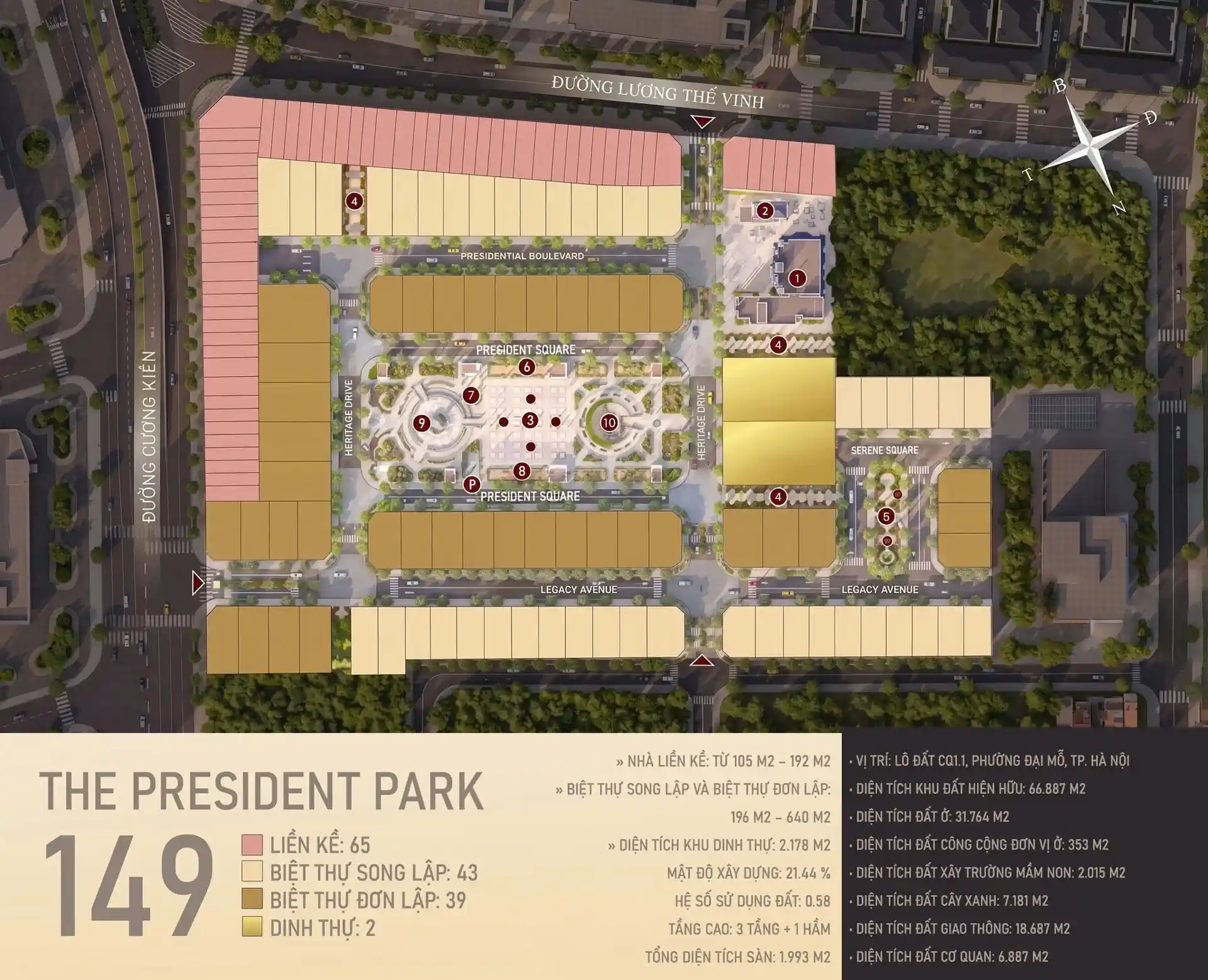 Mặt bằng The President Park Mễ Trì