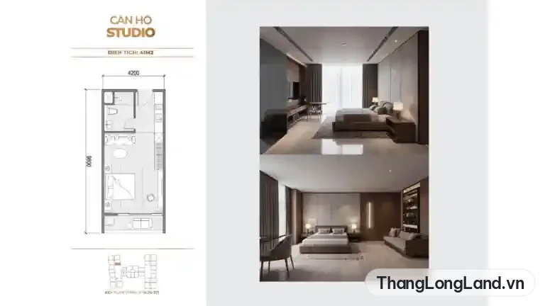 Handico Sunshine New Hanoi – Thiết kế căn hộ Studio