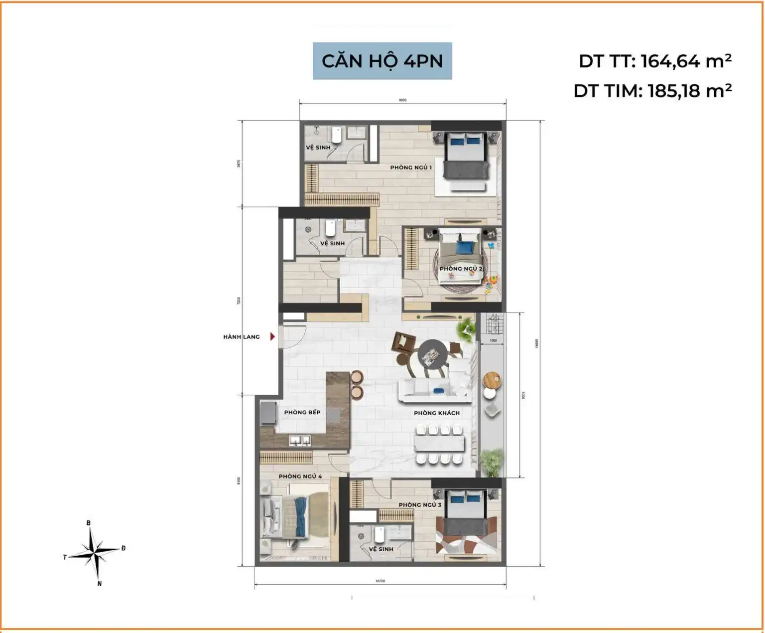 Tara Maison – thiết kế căn 4 phòng ngủ
