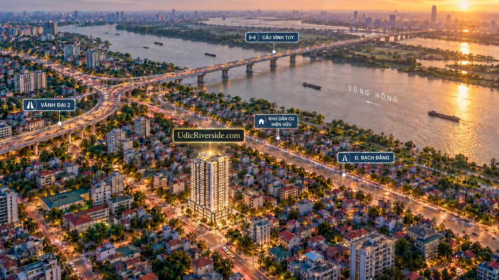 Udic Riverside 2 – Phối cảnh Flycam