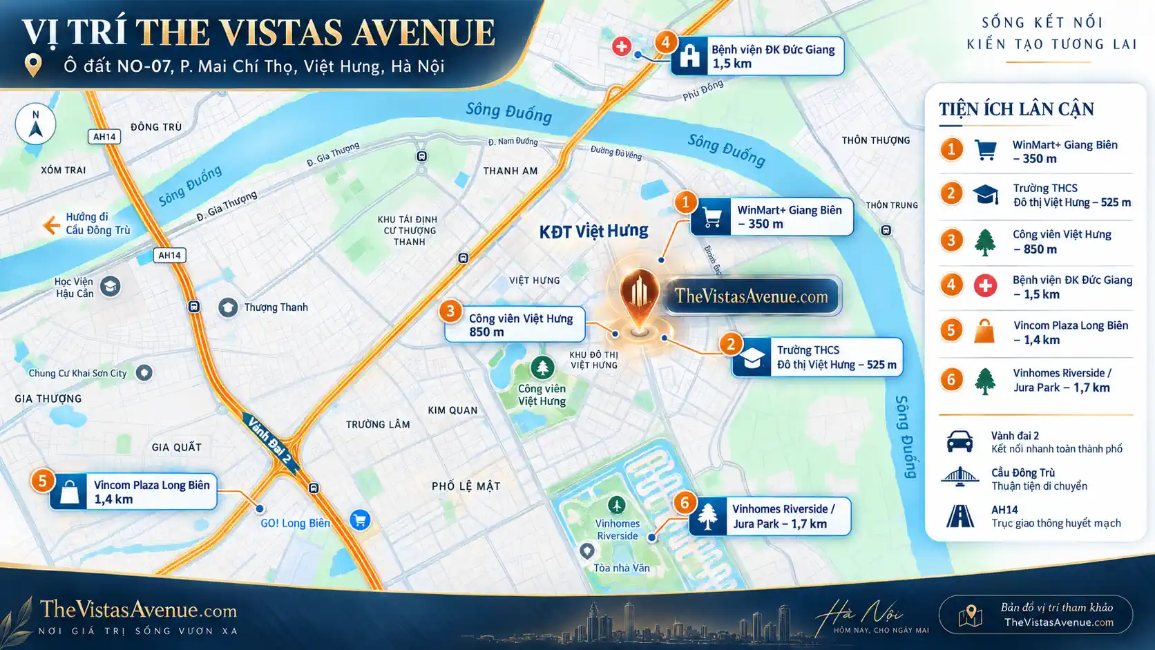 Vị trí The Vistas Avenue Việt Hưng
