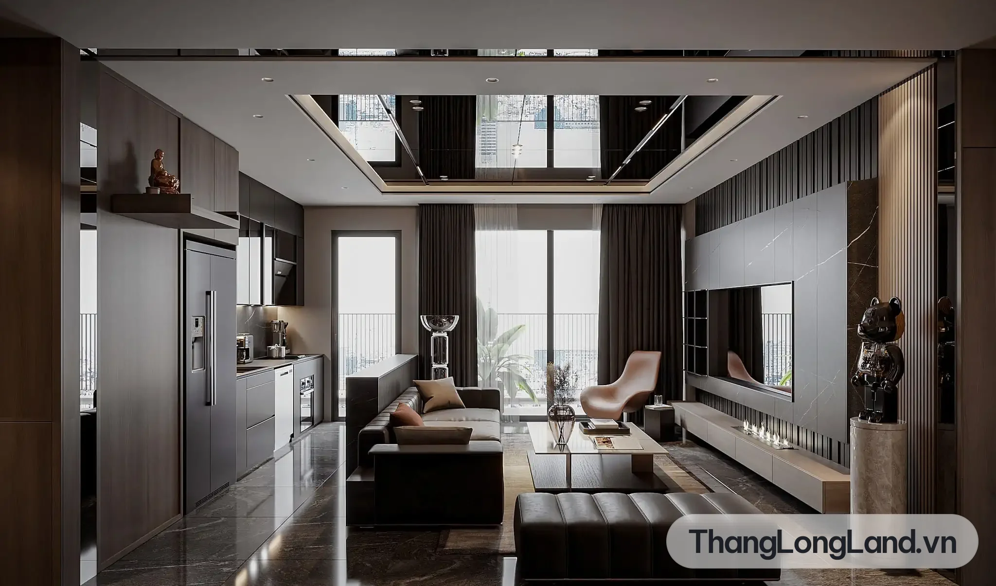 Minh họa không gian nội thất căn hộ NobleX Starlake Crown