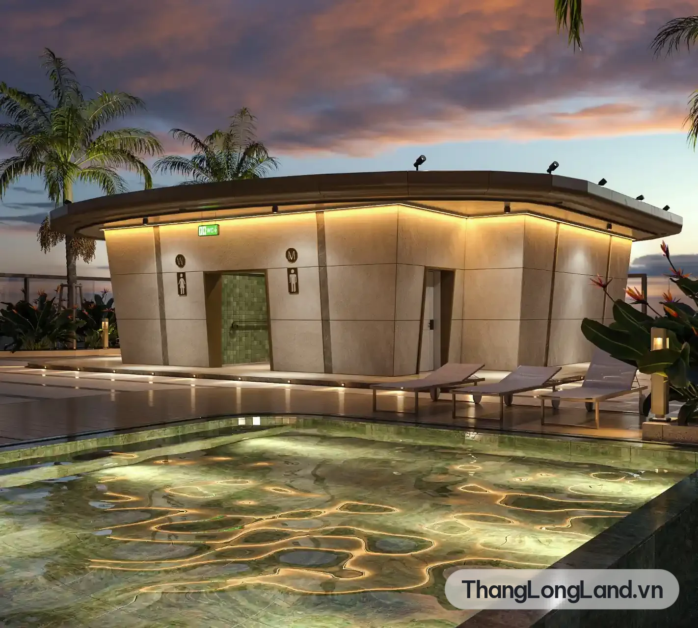 Hồ bơi vô cực tại Crown Deck theo concept NobleX Starlake Crown
